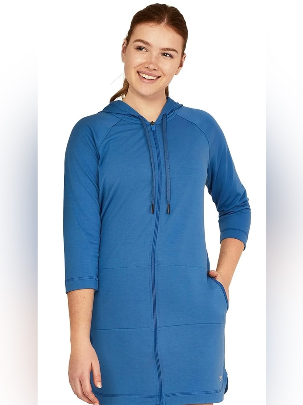 Speedo Women's Hooded Aquatic Fitness Robe and Cover-Up, with Full Front Zip